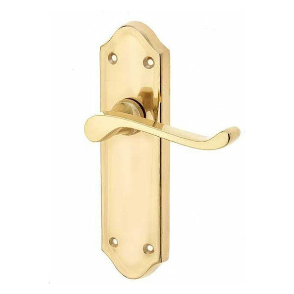 Frelan - Sherbourne Door Handles On Backplate - Latch - Polished Brass - JV261PB - Choice Handles