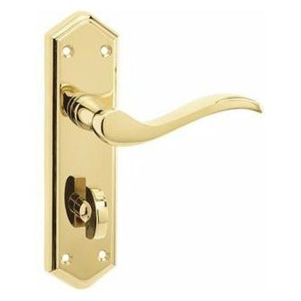 Frelan - Paris Door Handles On Backplate - Bathroom - PVD Brass - JV283PVD - Choice Handles