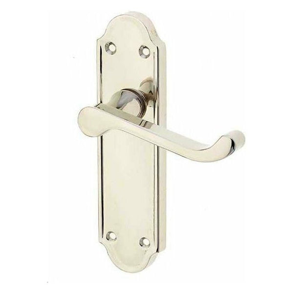 Frelan - Sherbourne Door Handles On Backplate - Latch - Polished Nickel - JV261PN - Choice Handles