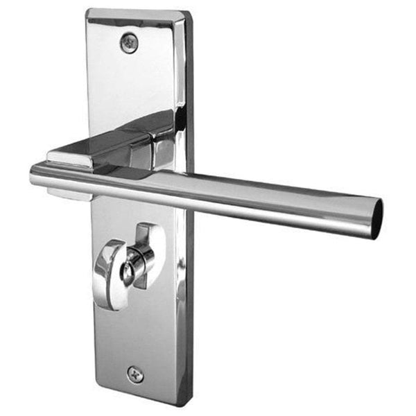 Frelan - Delta Door Handles On Backplate - Bathroom - Satin Chrome - JV3023SC - Choice Handles
