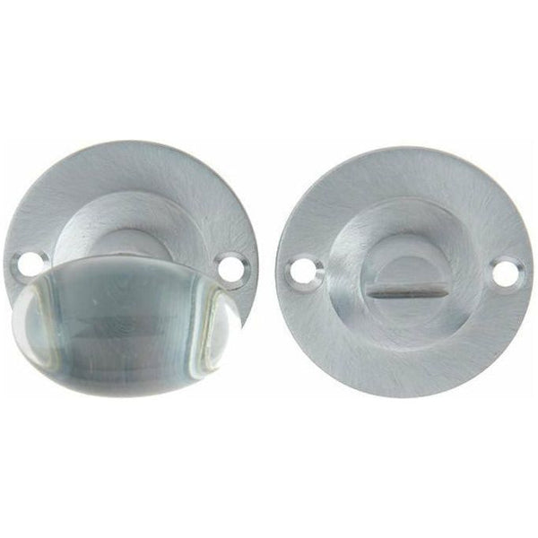 Frelan - Glass Bathroom Turn & Release 36mm Rose Diameter - Satin Chrome - JH6001SC - Choice Handles