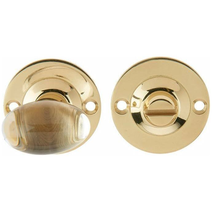Frelan - Glass Bathroom Turn & Release 36mm Rose Diameter - Polished Brass - JH6001PB - Choice Handles