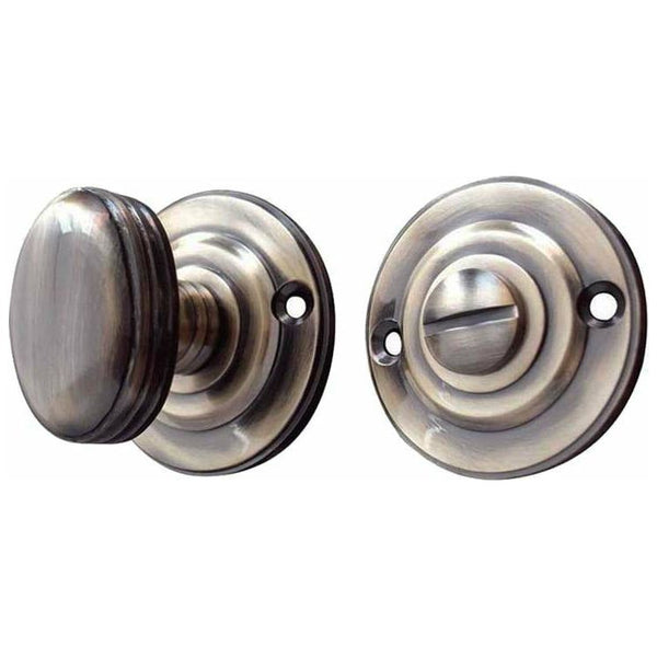 Frelan - Round Bathroom Turn & Release,  40mm Diameter - Antique Brass - JV2680AB - Choice Handles