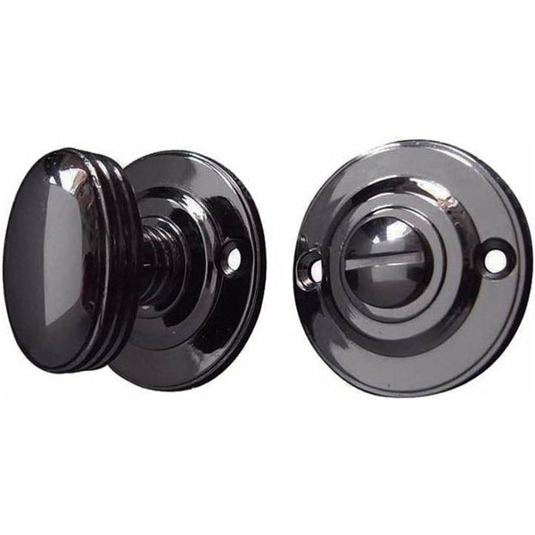Frelan - Round Bathroom Turn & Release,  40mm Diameter - Polished Black Nickel - JV2680PBN - Choice Handles