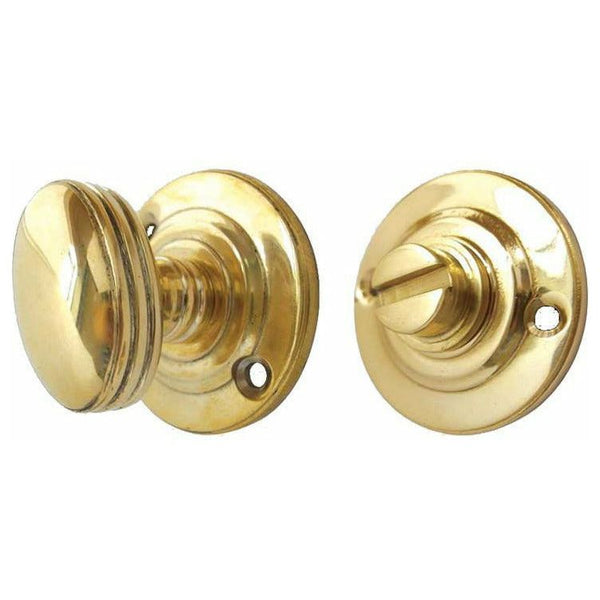 Frelan - Round Bathroom Turn & Release,  40mm Diameter - Polished Brass - JV2680PB - Choice Handles