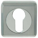 Frelan - Euro Profile Square Escutcheon - Dual Finish - Polished Chrome & Satin Chrome - JV3005EPCSC - Choice Handles