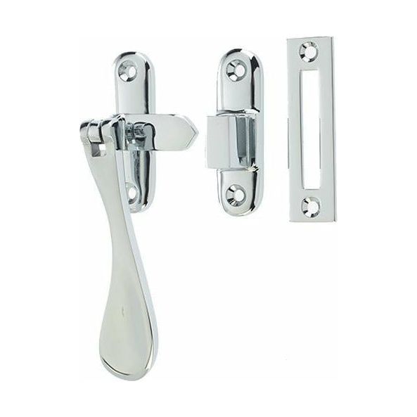 Frelan - Hook And Mortice Casement Fastener - Polished Chrome - JV301PC - Choice Handles