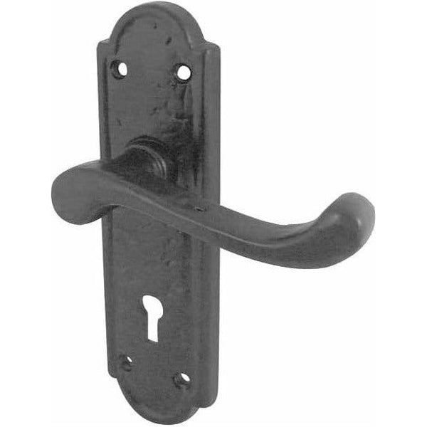 Frelan - Turnberry Door Handles On Backplate - Lever Lock - Black Antique - JAB300 - Choice Handles