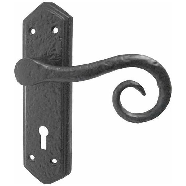 Frelan - Royal Door Handles On Backplate - Lever Lock - Black Antique - JAB400 - Choice Handles