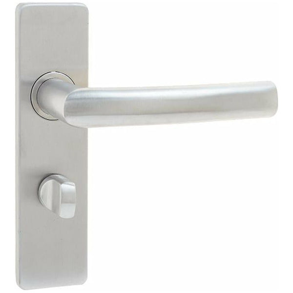 Frelan - Luma Door Handles On Backplate - Bathroom - Satin Stainless Steel - JSS683 - Choice Handles