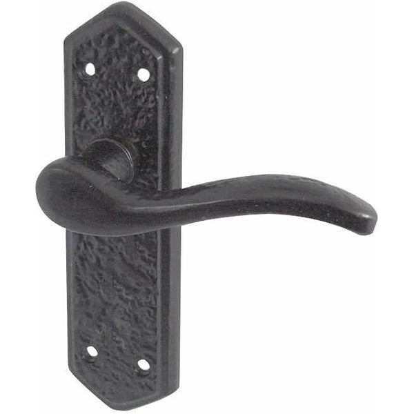 Frelan - Wentworth Door Handles On Backplate - Latch - Black Antique - JAB501 - Choice Handles