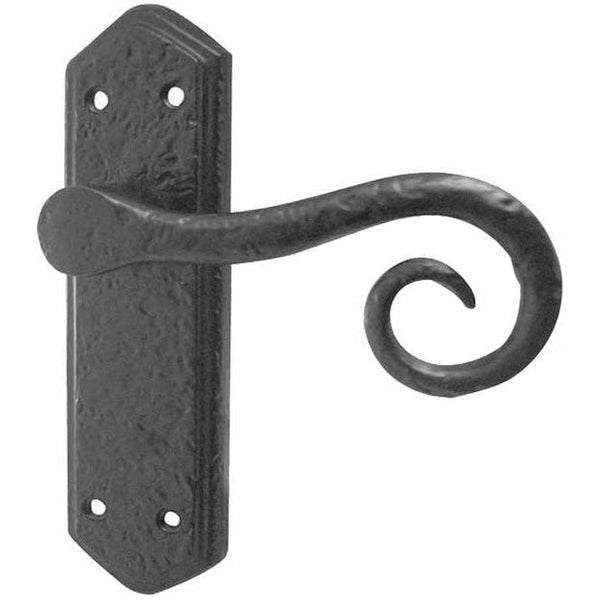 Frelan - Royal Door Handles On Backplate - Latch - Black Antique - JAB401 - Choice Handles