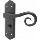 Frelan - Royal Door Handles On Backplate - Bathroom - Black Antique - JAB400B - Choice Handles