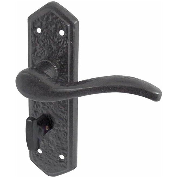 Frelan - Wentworth Door Handles On Backplate - Bathroom - Black Antique - JAB500B - Choice Handles