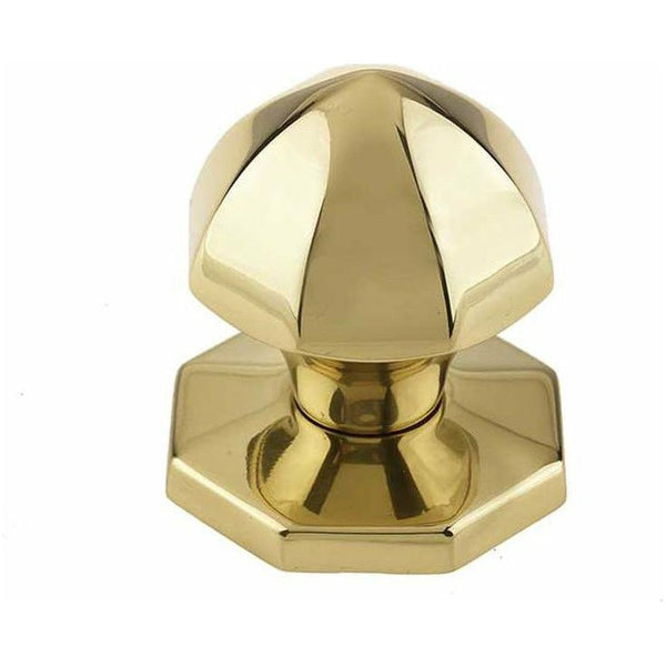 Frelan - Octagonal Centre Door Knob (60mm Diameter) - Polished Brass - JV49PB - Choice Handles