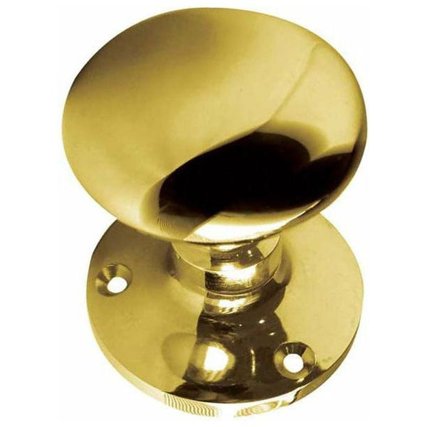 Frelan - Mushroom Mortice Door Knob  - Polished Brass - JV35BPB - Choice Handles
