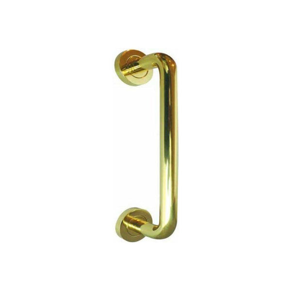 Frelan - Pull Handle On Rose 305mm x 19mm - Polished Brass - V3500BPB - Choice Handles