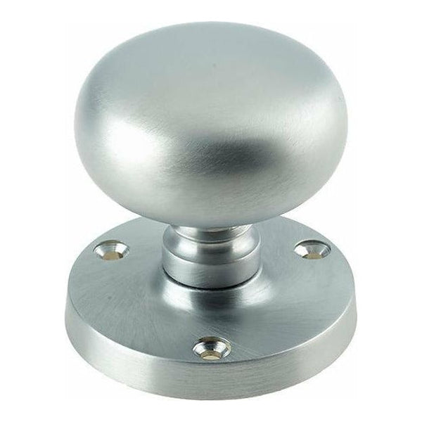 Frelan - Mushroom Mortice Door Knob  - Satin Chrome - JV35SC - Choice Handles