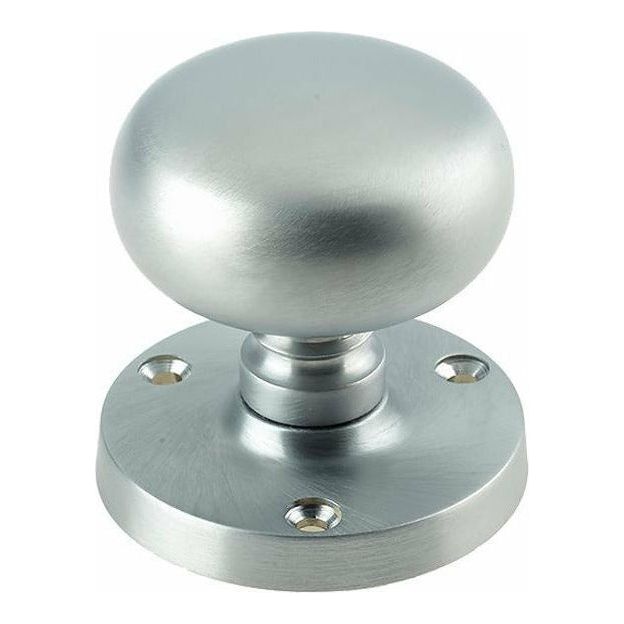 Frelan - Mushroom Mortice Door Knob  - Satin Chrome - JV35SC - Choice Handles