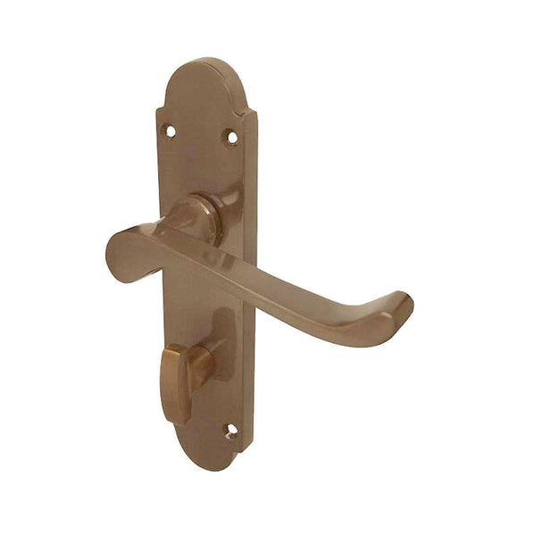 Frelan - Epsom Door Handles On Backplate - Bathroom - Dark Bronze - JV250BDB - Choice Handles