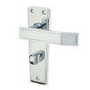 Frelan - Art Deco Door Handles On Backplate - Bathroom - Polished Chrome - JV255PC - Choice Handles