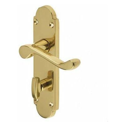 Frelan - Epsom Door Handles On Backplate - Bathroom - Polished Brass - JV250BPB - Choice Handles