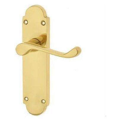 Frelan - Epsom Door Handles On Backplate - Latch - Polished Brass - JV251PB - Choice Handles