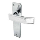 Frelan - Art Deco Door Handles On Backplate - Latch - Polished Chrome - JV254PC - Choice Handles