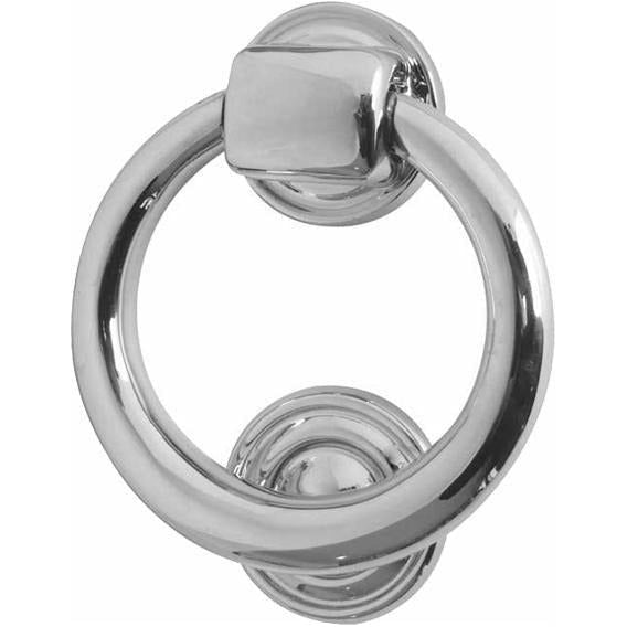 Frelan - Ring Door Knocker, 105mm Diameter - Polished Chrome - JV37PC - Choice Handles