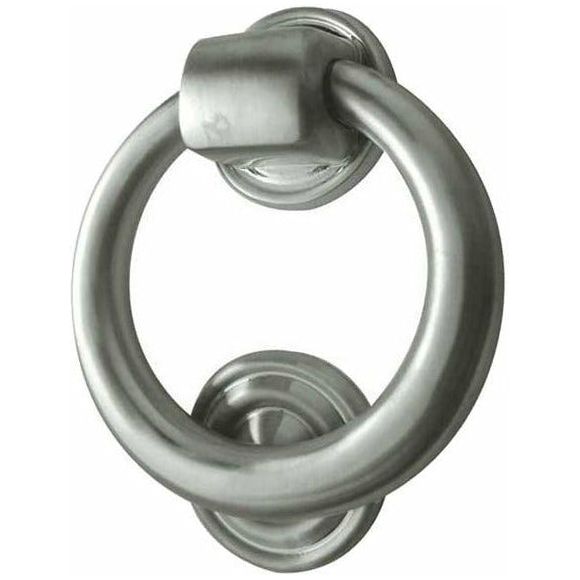 Frelan - Ring Door Knocker, 105mm Diameter - Satin Chrome - JV37SC - Choice Handles