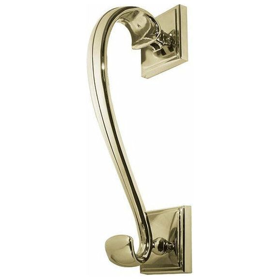 Frelan - Sloan Scroll Door Knocker On Square Rose - Polished Brass - JV3PB - Choice Handles