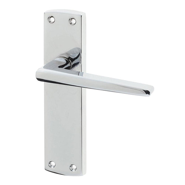Frelan - Bray Suite Door Handles On Backplate - Latch - Polished Chrome - JV390PC - Choice Handles