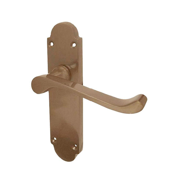 Frelan - Epsom Door Handles On Backplate - Latch - Dark Bronze - JV251DB - Choice Handles