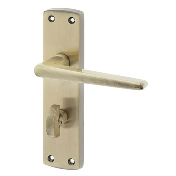 Frelan - Bray Suite Door Handles On Backplate - Bathroom - Antique Brass - JV393AB - Choice Handles