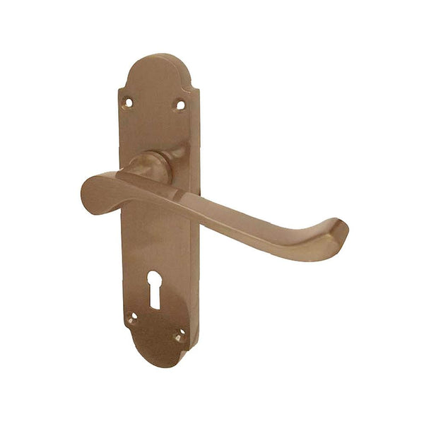 Frelan - Epsom Door Handles On Backplate - Lever Lock - Dark Bronze - JV250DB - Choice Handles