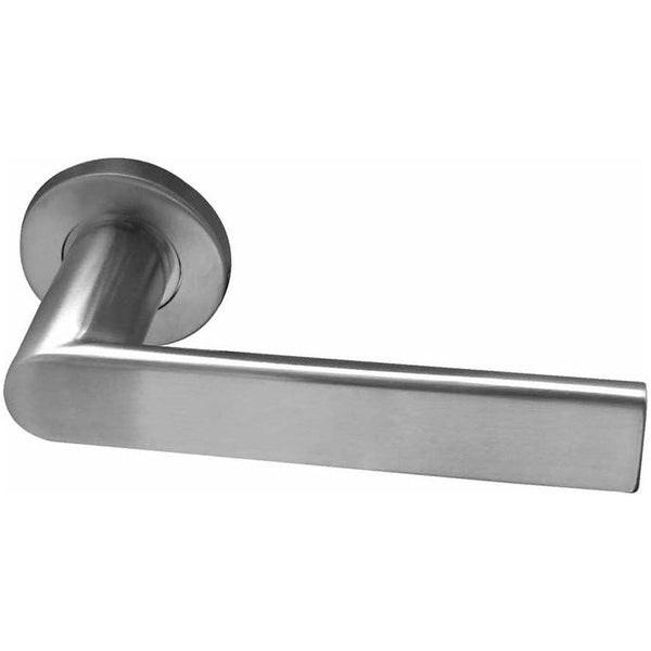 Frelan - Sandrine Door Handles On Round Rose - Satin Stainless Steel - JSS580 - Choice Handles