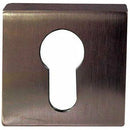 Frelan - Euro Profile Square Escutcheon - Dark Bronze - JV4005EDB - Choice Handles