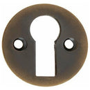 Frelan - Standard Profile Round Keyhole Escutcheon - Antique Bronze - JV41AB - Choice Handles