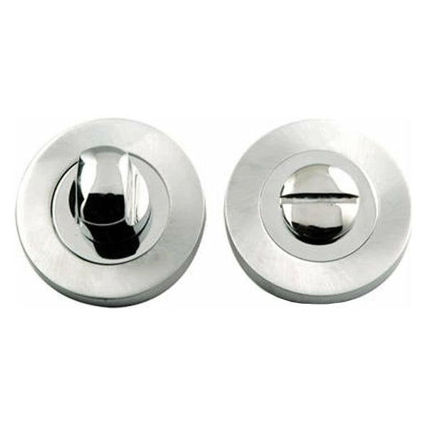 Frelan - Bathroom Turn & Release 50mm x 10mm - Dual Finish - Polished Chrome & Satin Chrome - JV2666PCSC - Choice Handles