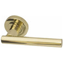 Frelan - Petra Door Handles On Round Rose  - Polished Brass PVD - JV508PVD - Choice Handles
