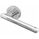 Frelan Kudos Door Handles On Round Rose Polished Chrome