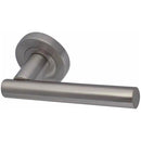 Frelan - Petra Door Handles On Round Rose  - Satin Nickel - JV508SN - Choice Handles
