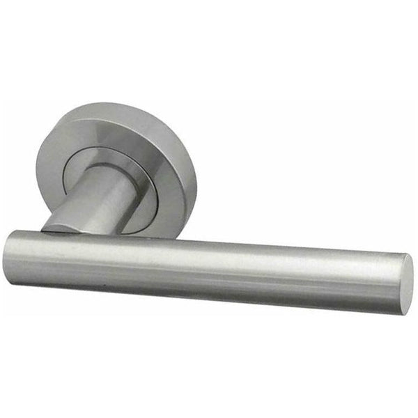 Frelan - Petra Door Handles On Round Rose  - Satin Chrome - JV508SC - Choice Handles