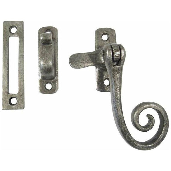 Frelan - Casement Fastener Hook & Mortice Plate - Pewter Finish - PEW19M - Choice Handles