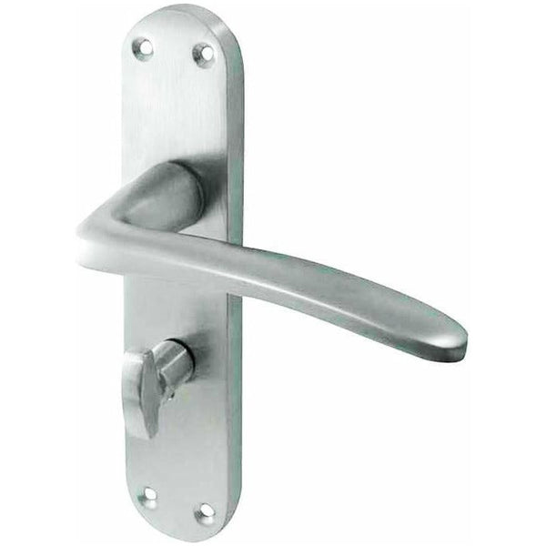 Frelan - Gull Door Handles On Backplate - Bathroom - Satin Chrome - JV498SC - Choice Handles