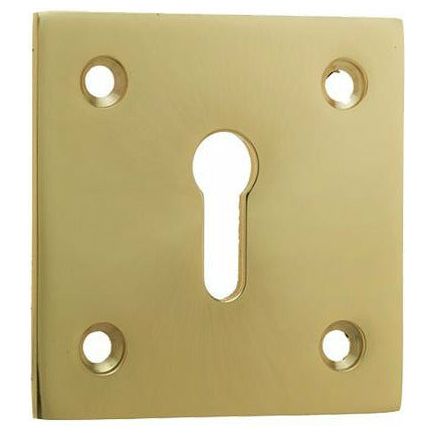 Frelan - Standard Profile Square Keyhole Escutcheon - Polished Brass - JV153PB - Choice Handles