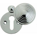 Frelan - Standard Profile Reeded Covered Keyhole Escutcheon - Polished Chrome - JR9PC - Choice Handles