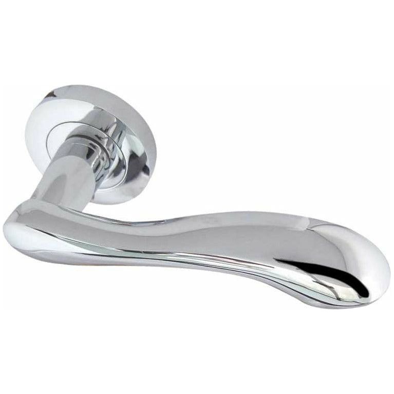 Frelan - Gamma Door Handles On Round Rose  - Polished Chrome - JV509PC - Choice Handles