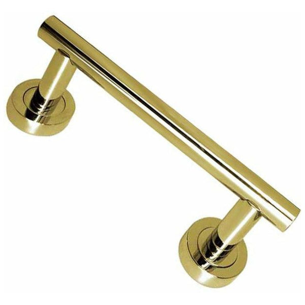 Frelan - Straight Pull Handle On Rose 225mm - Polished Brass - JV515PB - Choice Handles