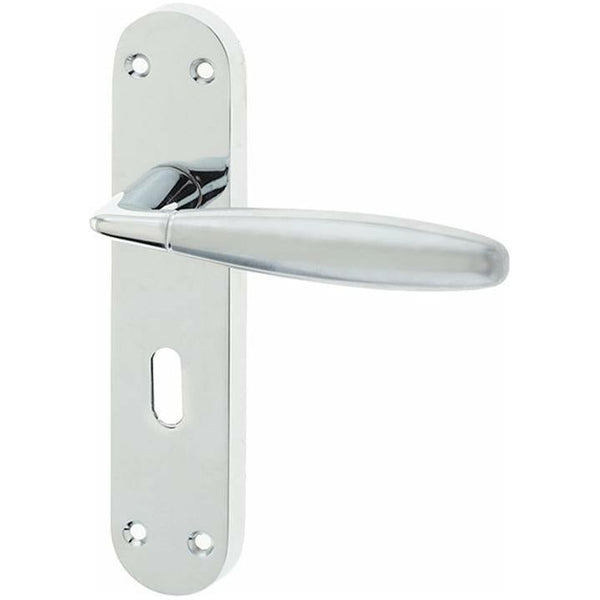 Frelan - Stylo Door Handles On Backplate - Polished Chrome & Satin Chrome - JV531PCSC - Choice Handles